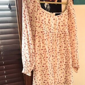 Floral floaty knee length dress perfect for Easter or a sunny day picnic.